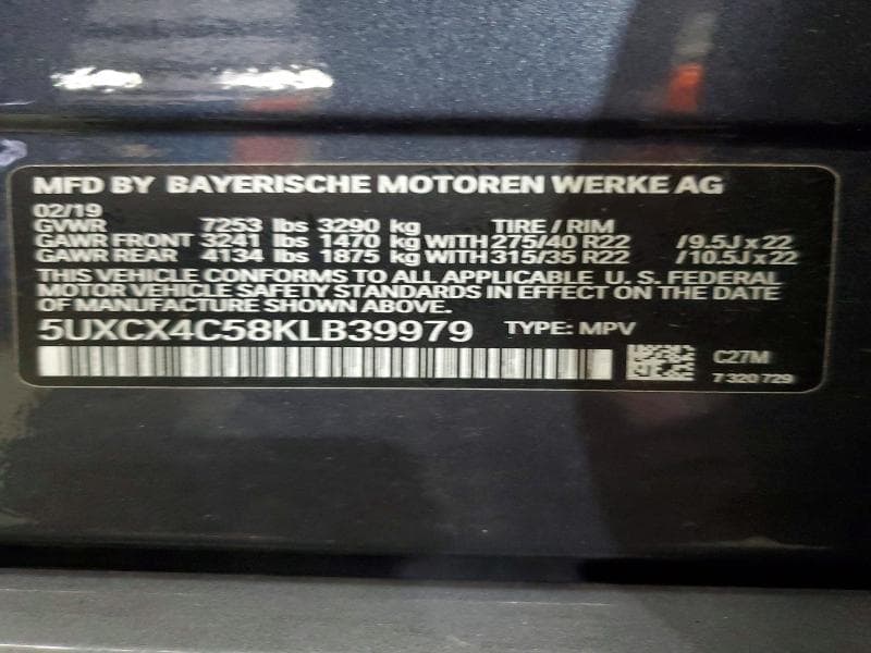 2019 BMW X7 XDRIVE50I 13