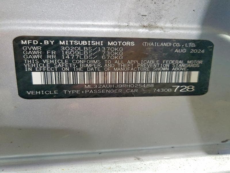 2024 MITSUBISHI MIRAGE ES 12