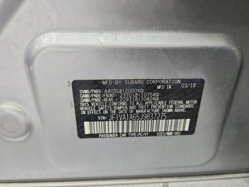 2018 SUBARU WRX 12