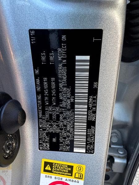 2017 TOYOTA HIGHLANDER XLE 12