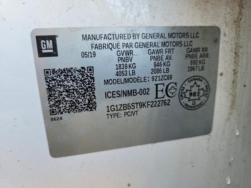 2019 CHEVROLET MALIBU LS 12