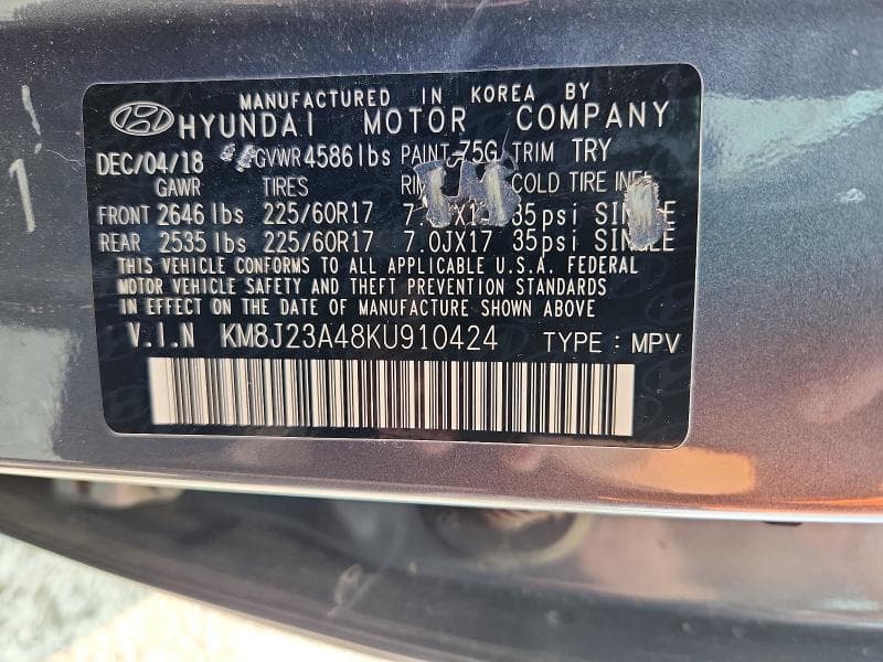 2019 HYUNDAI TUCSON SE 13