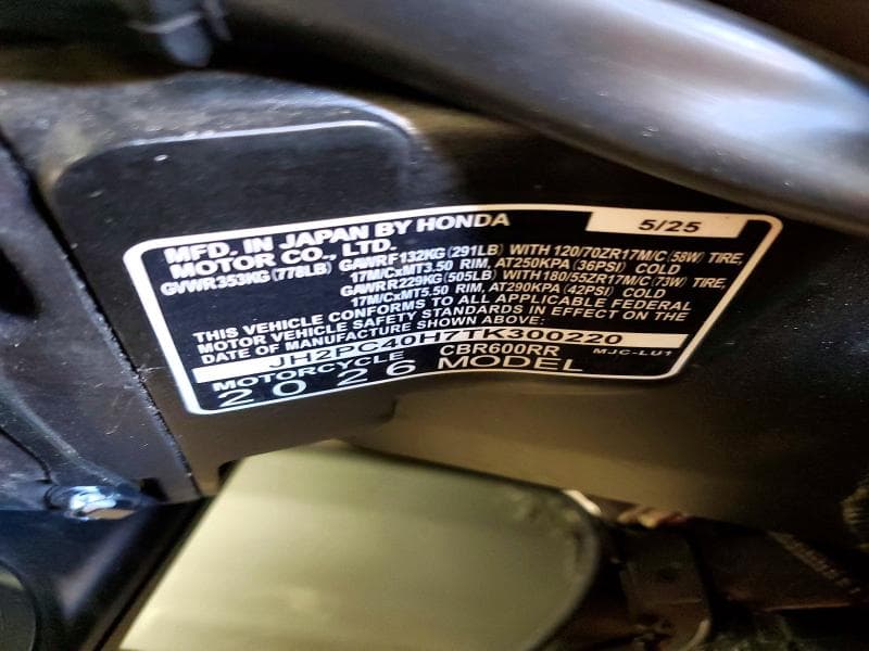 2026 HONDA CBR600 RR 9