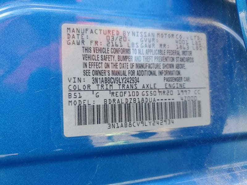 2020 NISSAN SENTRA SV 12