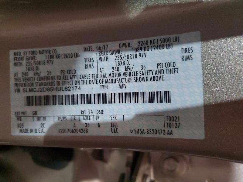 2017 LINCOLN MKC SELECT 13