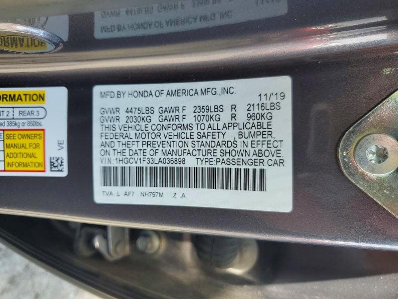 2020 HONDA ACCORD SPORT 12