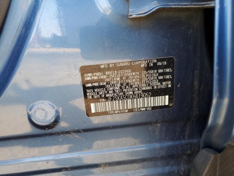 2019 SUBARU FORESTER LIMITED 12