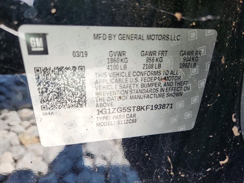 2019 CHEVROLET MALIBU RS 12