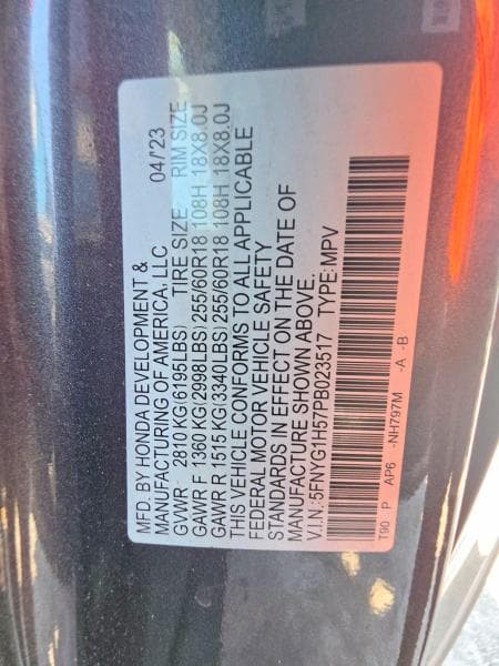 2023 HONDA PILOT EXL 10