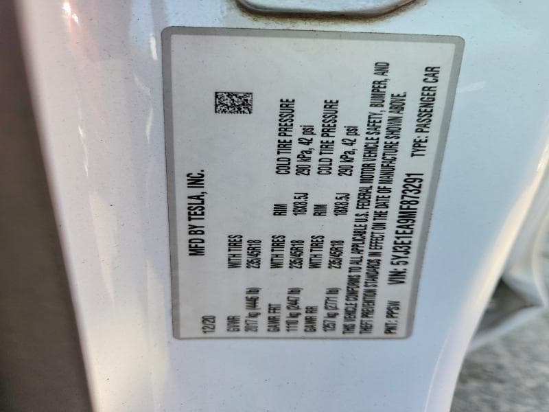 2021 TESLA MODEL 3 12