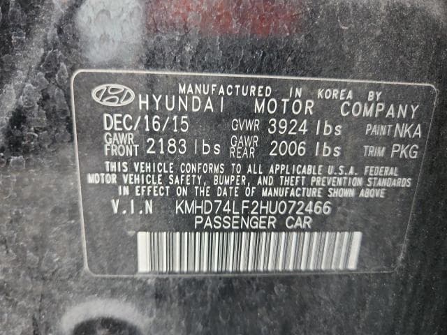 2017 HYUNDAI ELANTRA SE 12