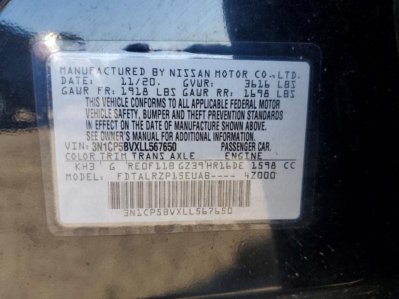 2020 NISSAN KICKS S 12