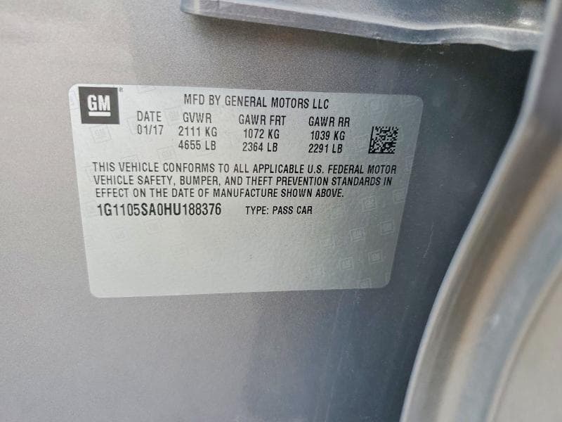 2017 CHEVROLET IMPALA LT 12