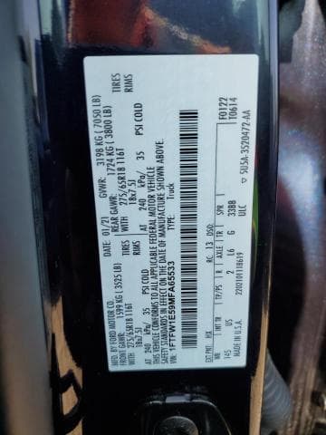 2021 FORD F150 SUPERCREW 12