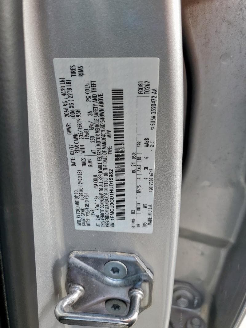 2017 FORD ESCAPE SE SE 12