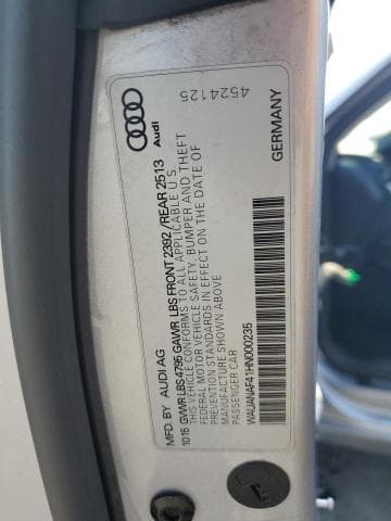 2017 AUDI A4 PREMIUM PREMIUM 12