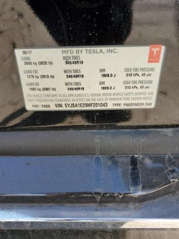 2017 TESLA MODEL S 13