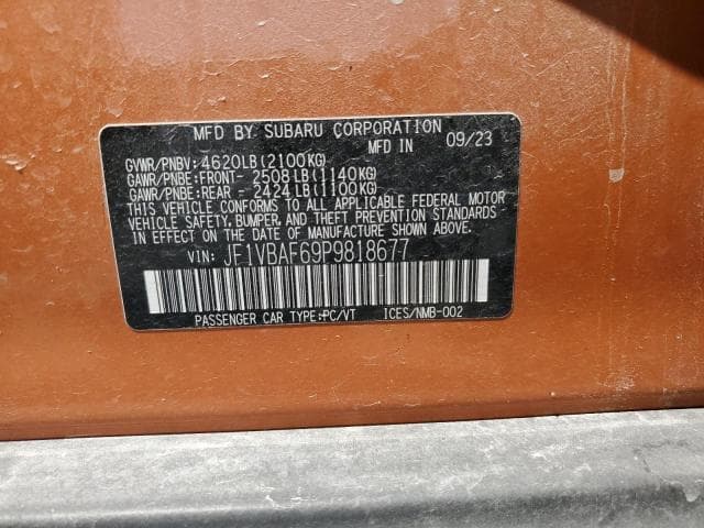 2023 SUBARU WRX PREMIUM 12
