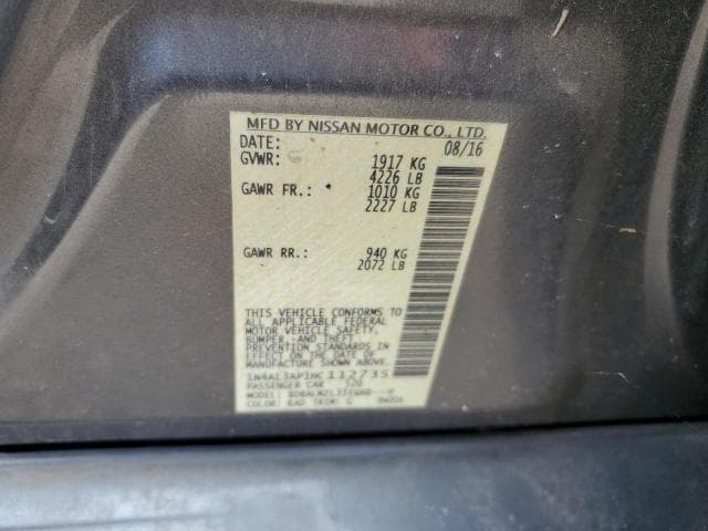 2017 NISSAN ALTIMA 2.5 12
