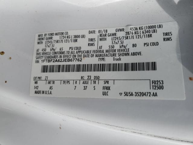 2018 FORD F250 SUPER DUTY 12
