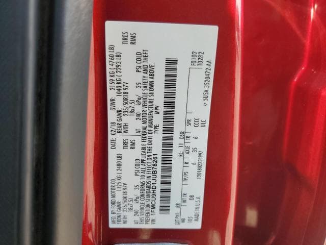 2018 FORD ESCAPE SEL 14