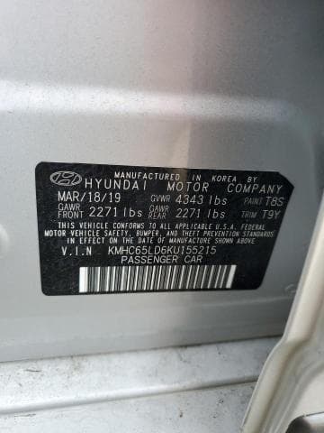 2019 HYUNDAI IONIQ PLUG-IN HYBRID BASE 12