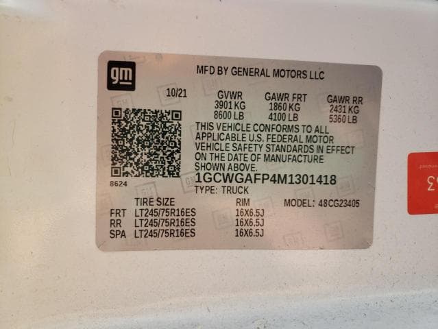 2021 CHEVROLET EXPRESS G2500 13