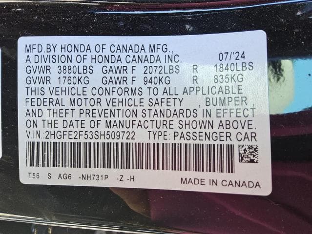 2025 HONDA CIVIC SPORT SPORT 13