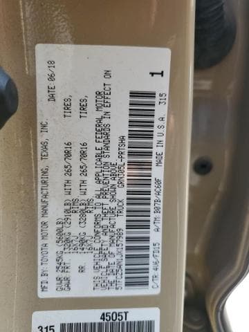 2018 TOYOTA TACOMA DOUBLE CAB DOUBLE CAB 12