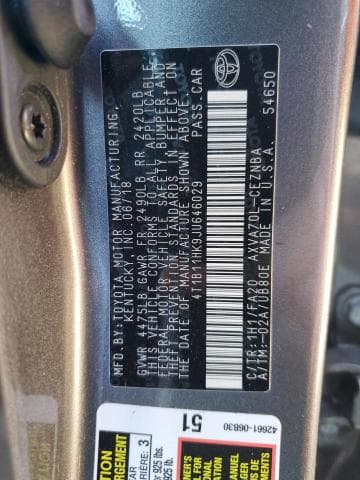 2018 TOYOTA CAMRY L L 14