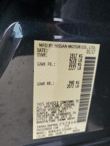 2017 NISSAN ALTIMA 2.5 12
