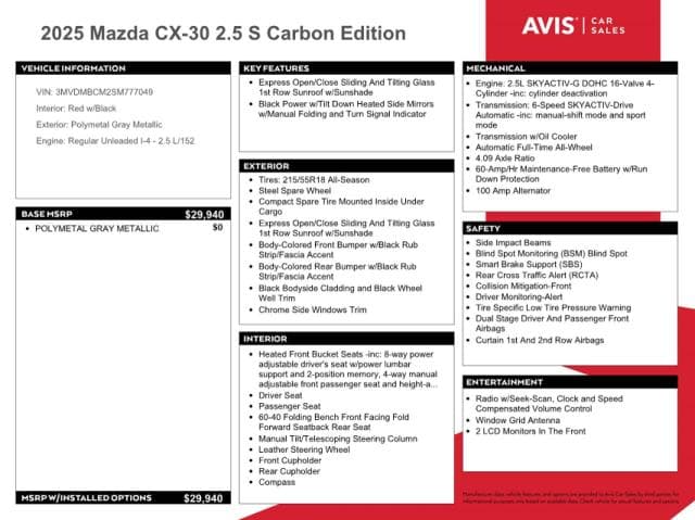 2025 MAZDA CX-30 PREFERRED 13