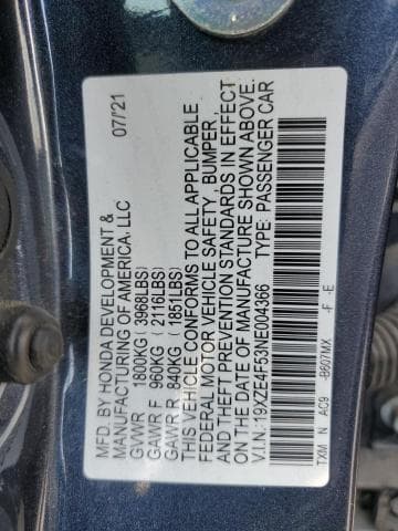 2022 HONDA INSIGHT EX 12