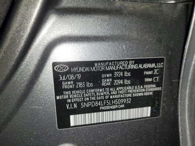 2020 HYUNDAI ELANTRA SEL SEL 12