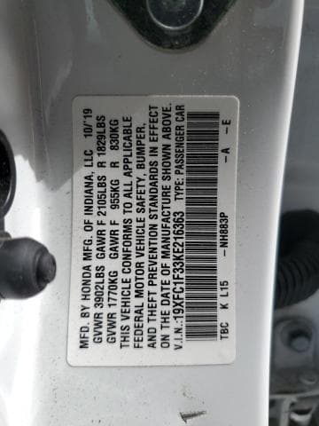 2019 HONDA CIVIC 13