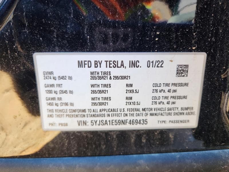 2022 TESLA MODEL S 12