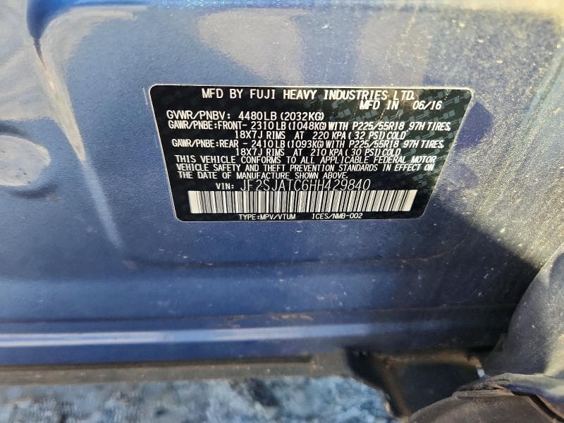2017 SUBARU FORESTER 2.5I TOURING 13