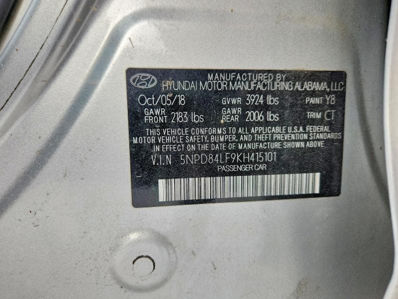 2019 HYUNDAI ELANTRA SEL SEL 12
