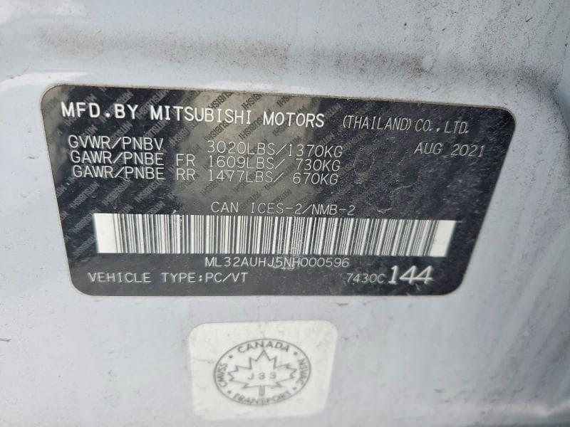 2022 MITSUBISHI MIRAGE ES 13
