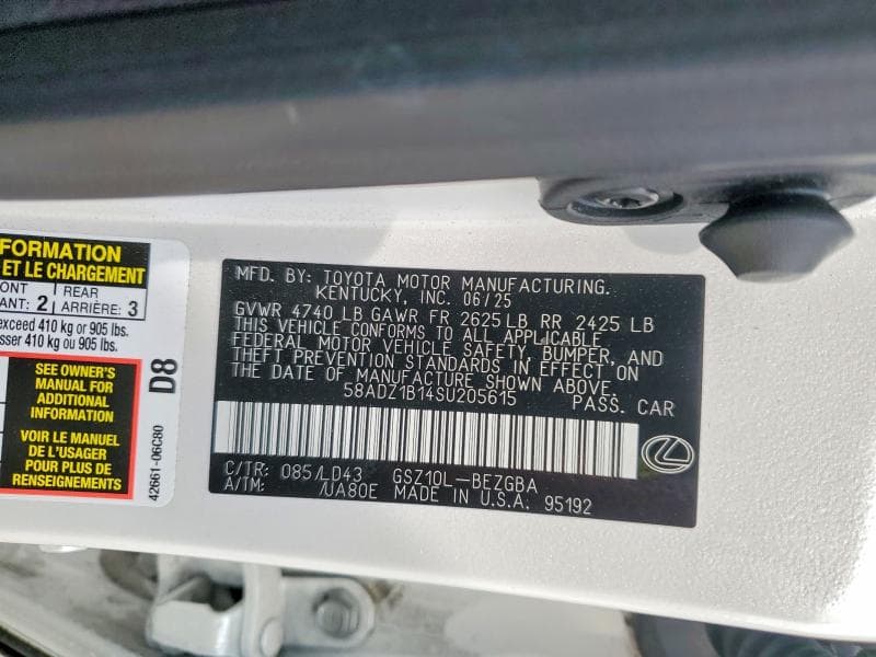 2025 LEXUS ES 350 BASE 13