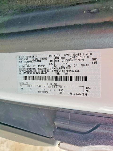 2025 FORD TRANSIT 250 MEDIUM ROOF DELIVERY VAN 13