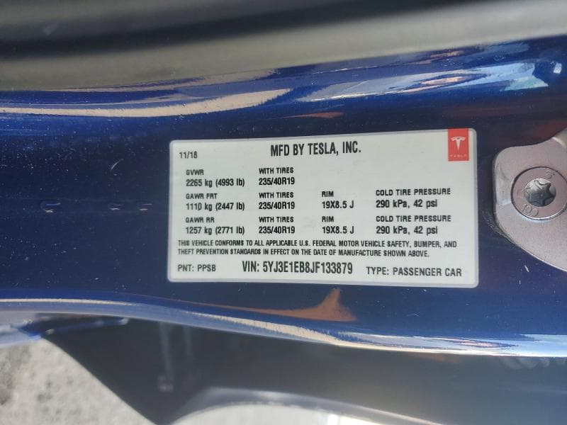 2018 TESLA MODEL 3 12