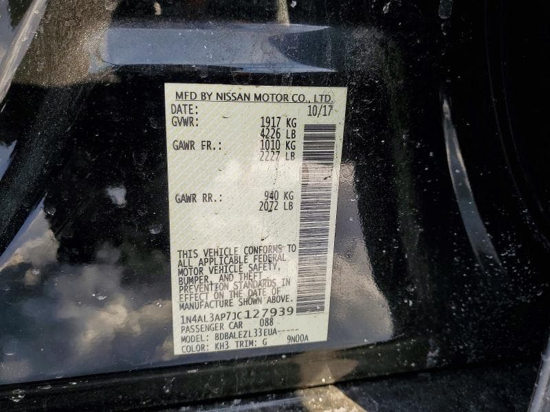 2018 NISSAN ALTIMA 2.5 2.5 12