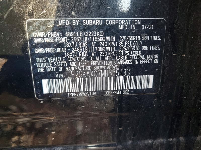 2021 SUBARU FORESTER TOURING 13