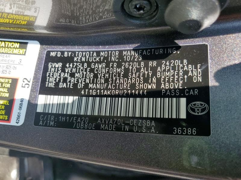 2024 TOYOTA CAMRY SE 12