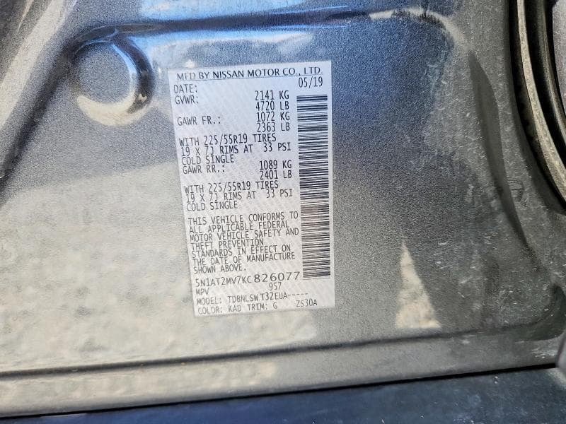 2019 NISSAN ROGUE SL SL 13