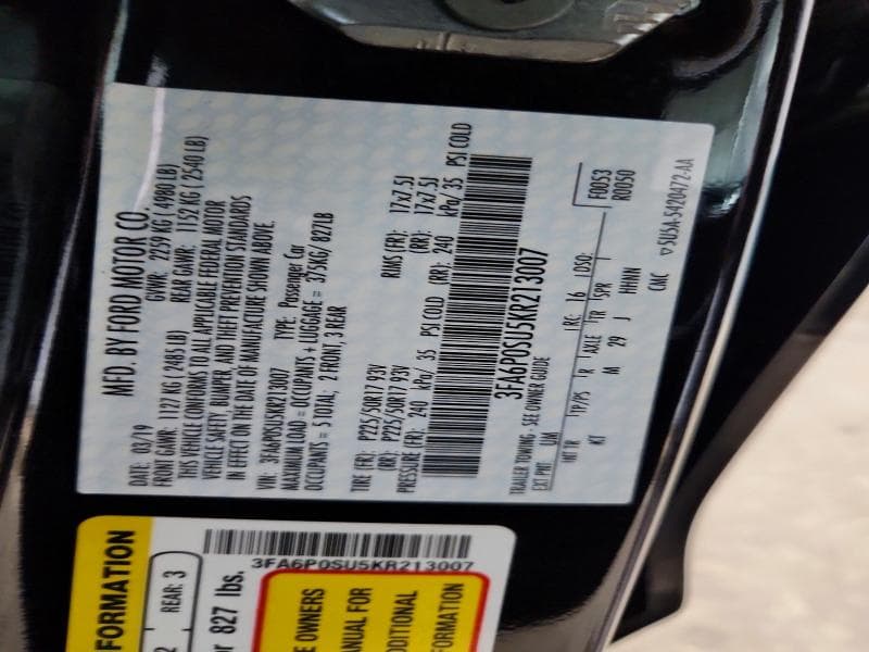 2019 FORD FUSION TITANIUM 13