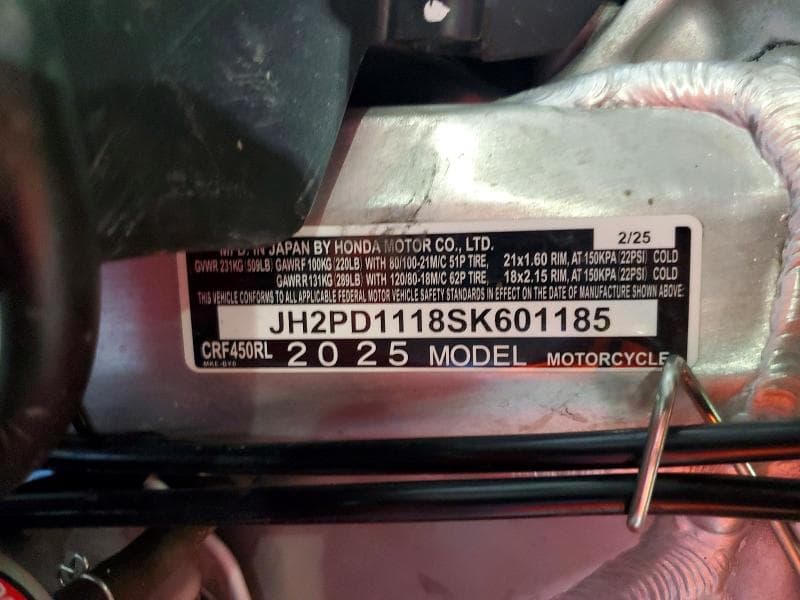 2025 HONDA CRF450 RL 9