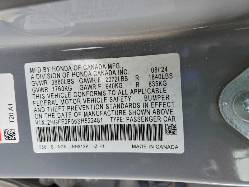 2025 HONDA CIVIC SPORT SPORT 12
