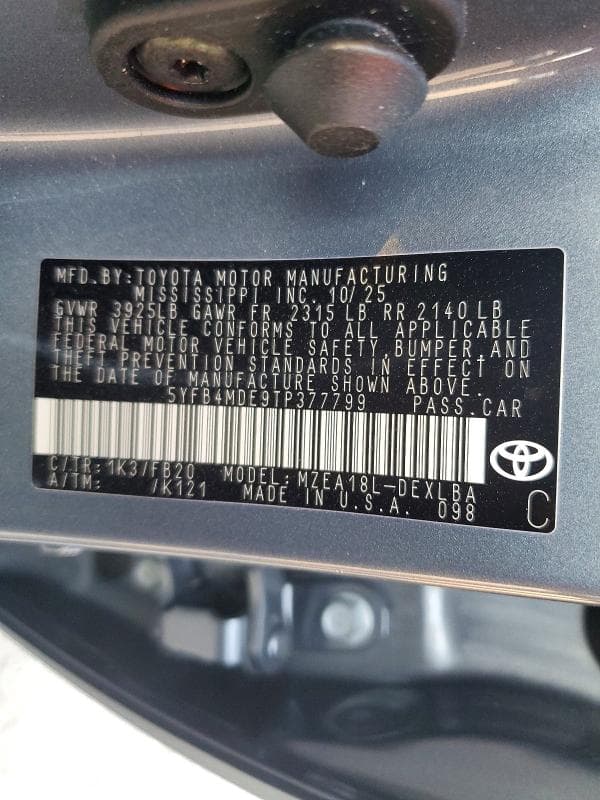 2026 TOYOTA COROLLA LE LE 12